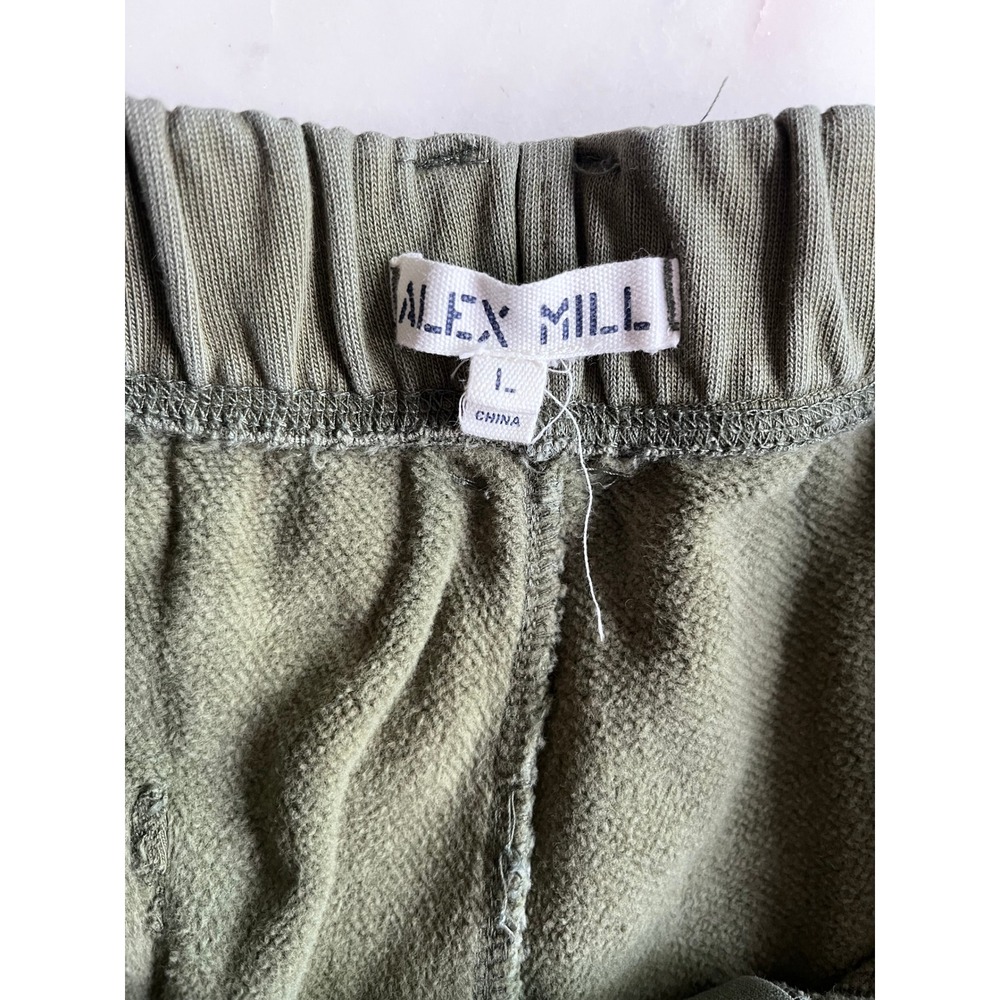 Alex Mill Ambrose Cotton Fleece Shorts in Army Green High Rise size large - Picture 14 of 16